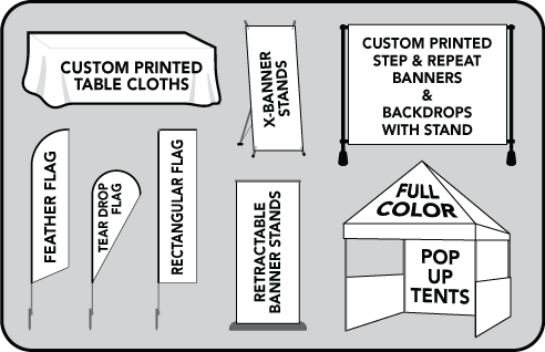 Trade-Show-Products-Feather-Flags-Pop-Up-Tents-Table-Cloths-Backdrops-Banner-Stands